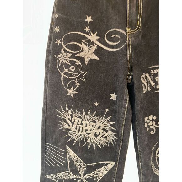 Harry Potter ROMWE Star & Moon Graphic Wide Leg Jeans size Large L 8 - 10 Y2K - Picture 6 of 10